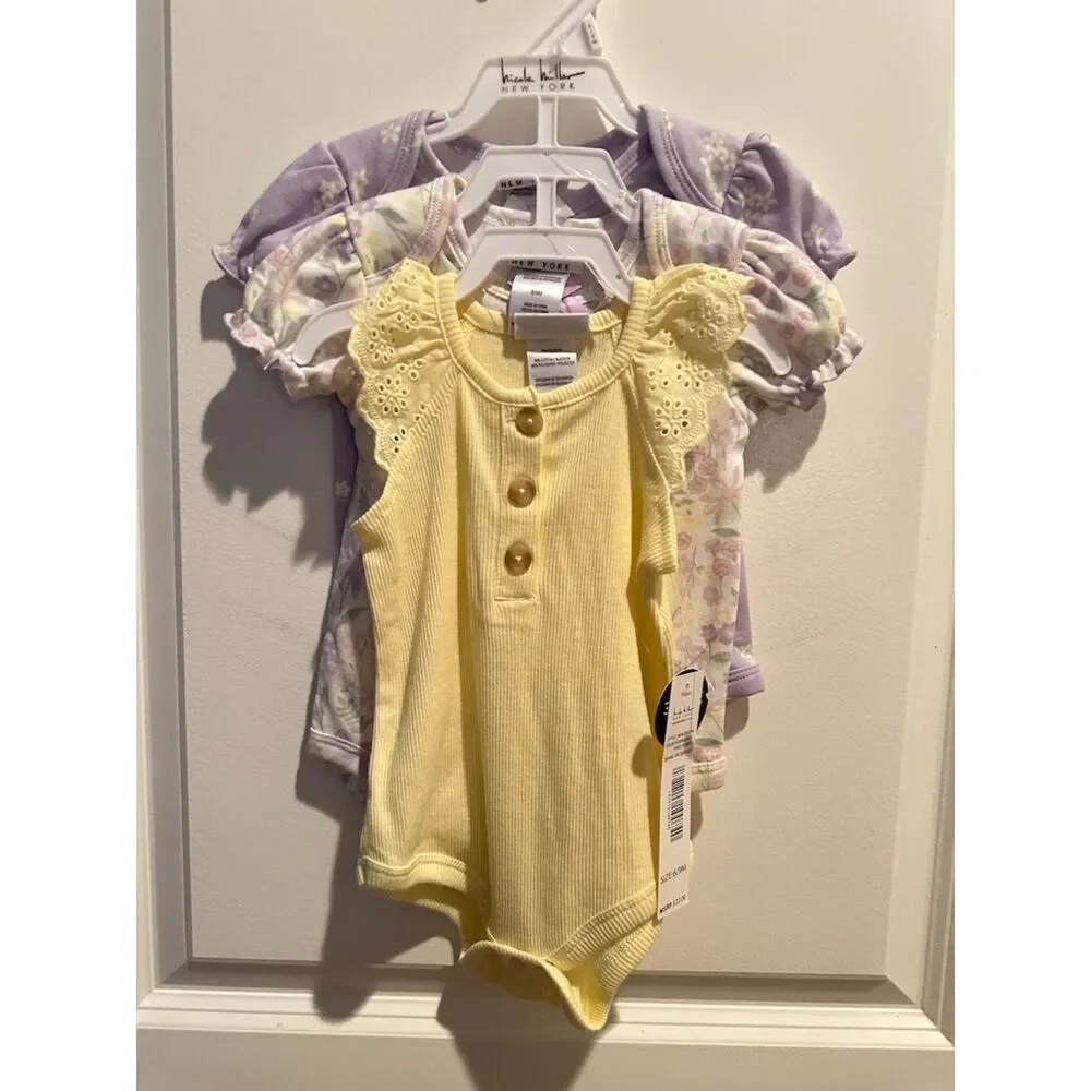 NWT Nicole Miller New York Baby Girl One Piece Shirts (3 Piece) Size 6/9 Months